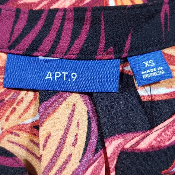 Apt 9 NWT Floral Pleat Back Button Down Sleeveless Shirt Size XS - Picture 7 of 13